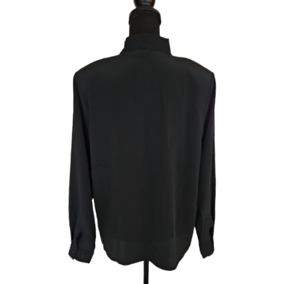 Christie & Jill Vintage Button Down With Faux Pearl Collar Attachment size 8 - Picture 4 of 10